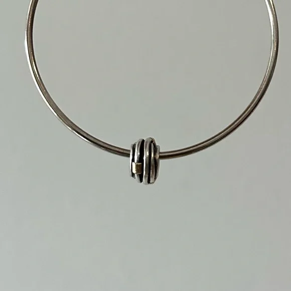 Pandora Two Tone 14K Gold Silver Twisted Rope Charm - Picture 12 of 15